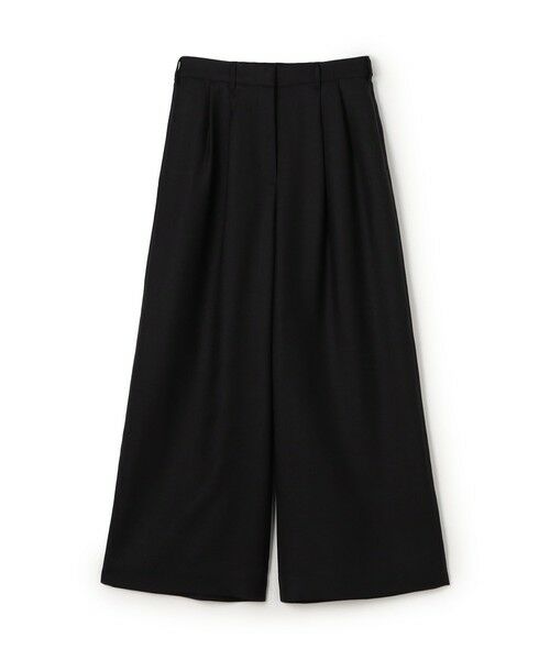 TOMORROWLAND/トゥモローランド ライトカルゼ タックワイドパンツ 19 ブラック 34(7号)