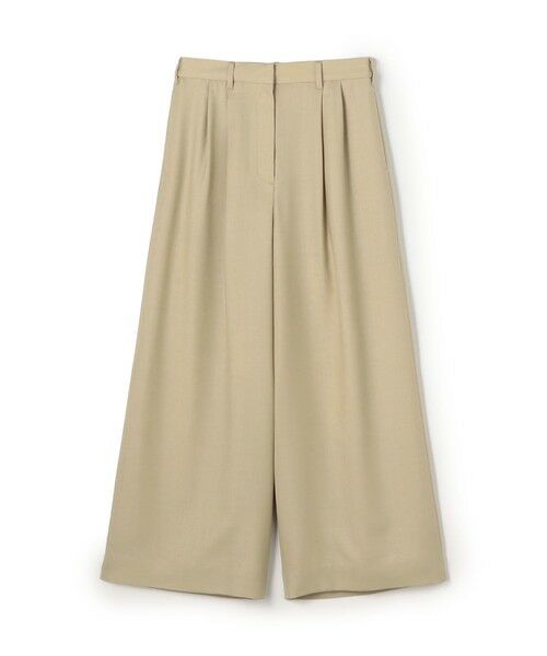 TOMORROWLAND/トゥモローランド ライトカルゼ タックワイドパンツ 43 ベージュ 36(9号)
