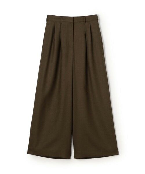 TOMORROWLAND/トゥモローランド ライトカルゼ タックワイドパンツ 47 ブラウン 36(9号)