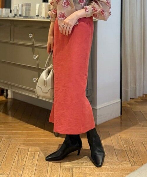 TOMORROWLAND / トゥモローランド ミニ・ひざ丈スカート | ビンテージスエード タイトスカート(33 レッド)