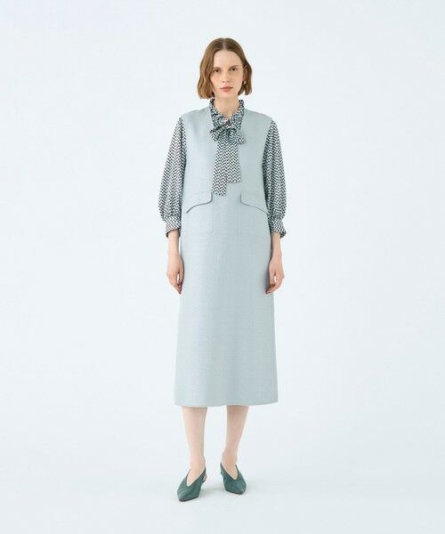 TOMORROWLAND / トゥモローランド ミニ丈・ひざ丈ワンピース | メテオールリバー リバーシブルサックワンピース | 詳細1