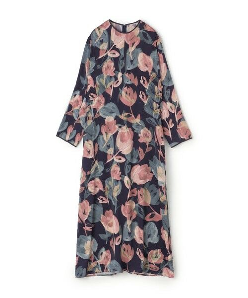 TOMORROWLAND/トゥモローランド ミラージュフルールプリント バックタックワンピース 34 ピンク系 36(9号)