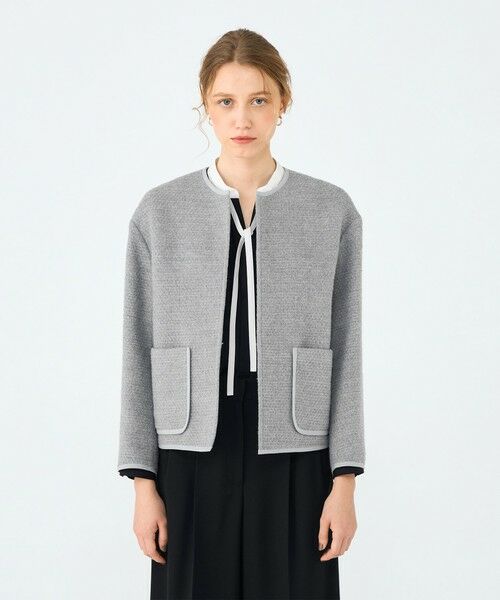 TOMORROWLAND / トゥモローランド ノーカラージャケット | ファンシードビー クルーネックジャケット | 詳細2