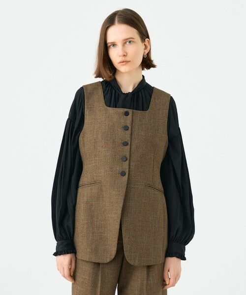 TOMORROWLAND / トゥモローランド ベスト | Tiffany スクエアネックジレ | 詳細2