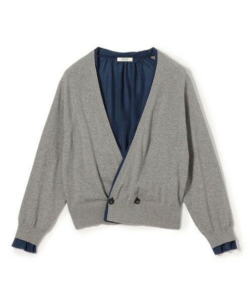 TOMORROWLAND/トゥモローランド ファブリックコンビ Vネックカーディガン 14 グレー系 S(9号)