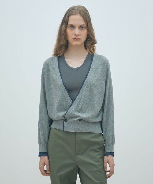 TOMORROWLAND / トゥモローランド カーディガン・ボレロ | ファブリックコンビ Vネックカーディガン | 詳細2