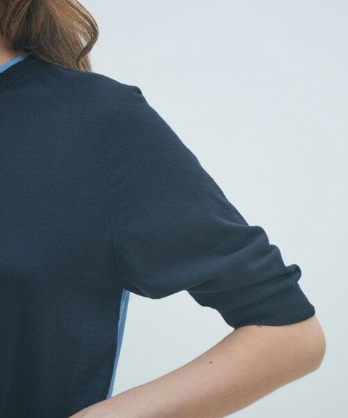 TOMORROWLAND / トゥモローランド ニット・セーター | ファブリックコンビ ハーフスリーブプルオーバー | 詳細7