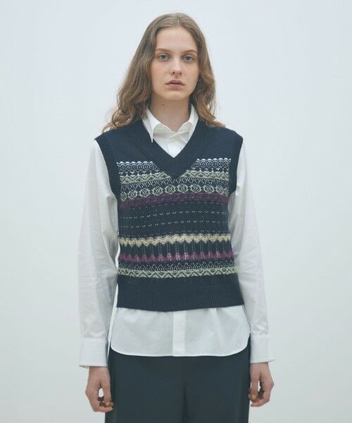 TOMORROWLAND / トゥモローランド ベスト | フェアアイル Vネックベスト | 詳細2