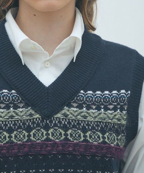 TOMORROWLAND / トゥモローランド ベスト | フェアアイル Vネックベスト | 詳細5