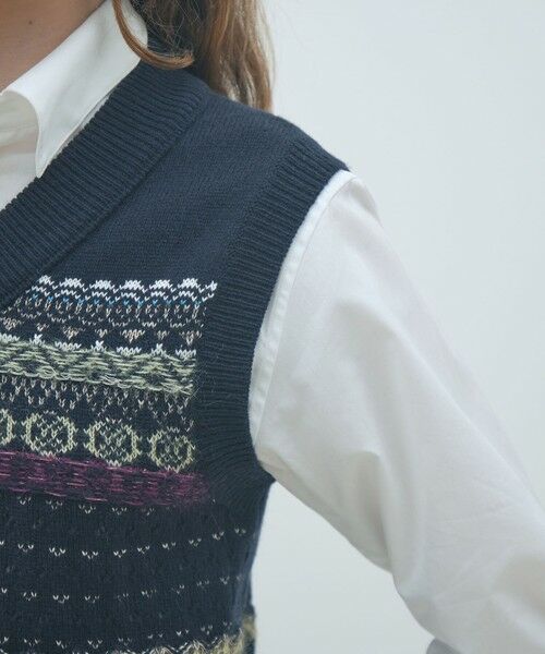 TOMORROWLAND / トゥモローランド ベスト | フェアアイル Vネックベスト | 詳細6