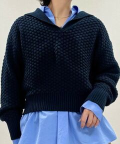TOMORROWLAND / トゥモローランド ニット・セーター | ハイブリットケーブル セーラーカラープルオーバー