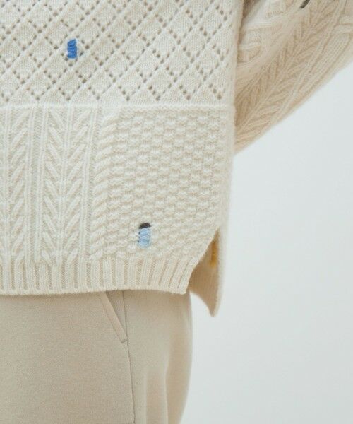 TOMORROWLAND / トゥモローランド ニット・セーター | ケーブルエンブロイダリー ボートネックプルオーバー | 詳細7