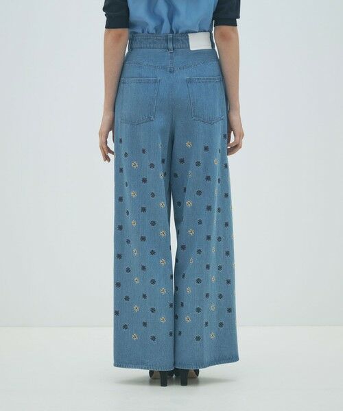 TOMORROWLAND / トゥモローランド デニムパンツ | ボタニカルエンブロイダリーデニム タックワイドパンツ | 詳細4