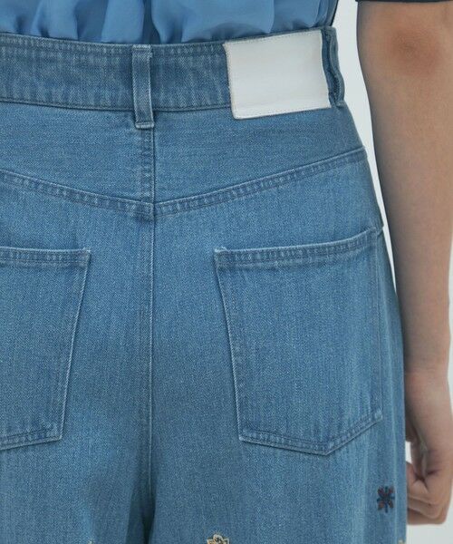 TOMORROWLAND / トゥモローランド デニムパンツ | ボタニカルエンブロイダリーデニム タックワイドパンツ | 詳細6