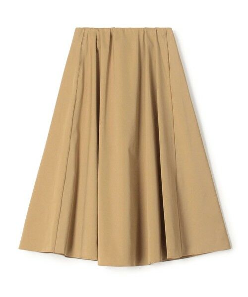 TOMORROWLAND/トゥモローランド ダブルサテン タックギャザーフレアスカート 43 ベージュ 36(9号)