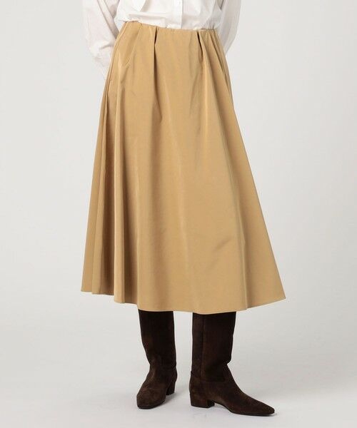 TOMORROWLAND / トゥモローランド ミニ・ひざ丈スカート | ダブルサテン タックギャザーフレアスカート | 詳細2