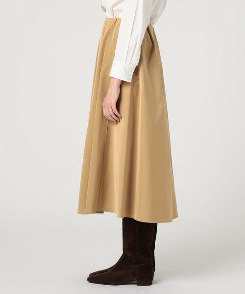 TOMORROWLAND / トゥモローランド ミニ・ひざ丈スカート | ダブルサテン タックギャザーフレアスカート | 詳細3