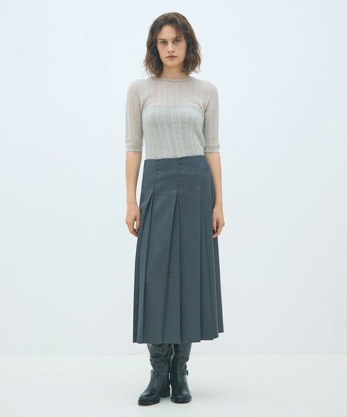 TOMORROWLAND / トゥモローランド ロング・マキシ丈スカート | ウールナチュラルストレッチ プリーツスカート | 詳細1