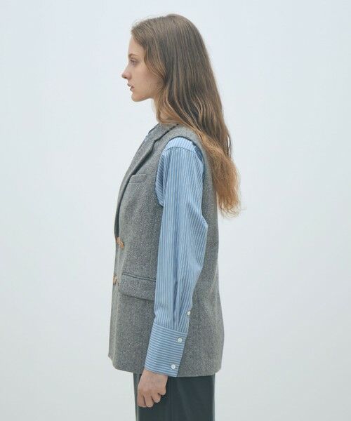 TOMORROWLAND / トゥモローランド ベスト | ネップヘリンボーン ダブルブレストジレ | 詳細3