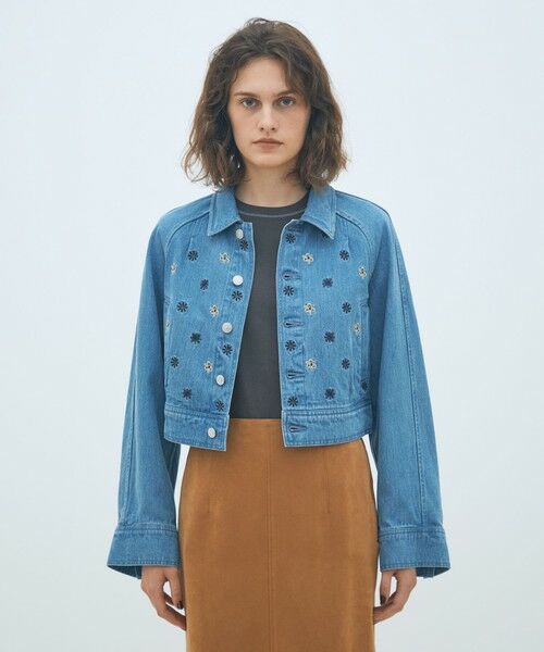 TOMORROWLAND / トゥモローランド Gジャン・デニムジャケット | ボタニカルエンブロイダリーデニム ショートジャケット | 詳細2