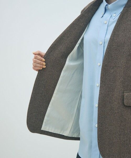 TOMORROWLAND / トゥモローランド ノーカラージャケット | アルパカヘリンボーン カラーレスジャケット | 詳細5