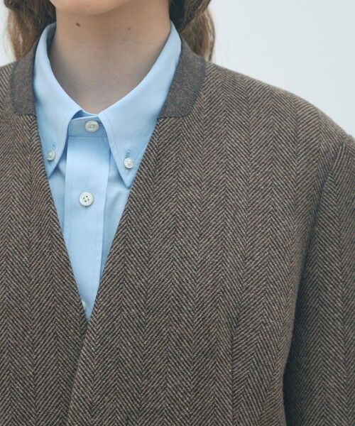 TOMORROWLAND / トゥモローランド ノーカラージャケット | アルパカヘリンボーン カラーレスジャケット | 詳細6