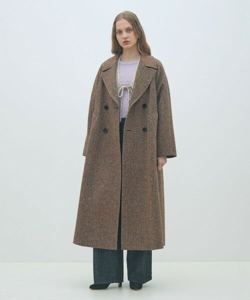 TOMORROWLAND / トゥモローランド その他アウター | カラーネップヘリンボーン ダブルブレストロングコート | 詳細1