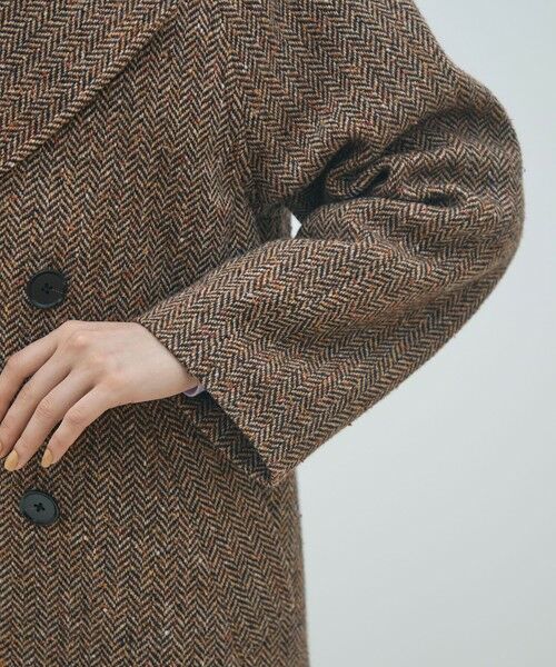 TOMORROWLAND / トゥモローランド その他アウター | カラーネップヘリンボーン ダブルブレストロングコート | 詳細7