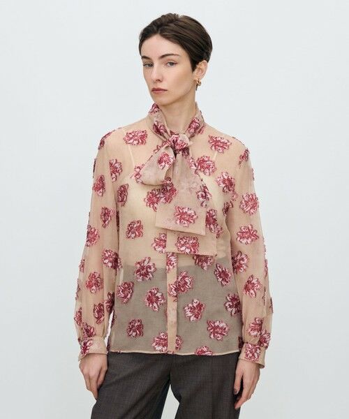 TOMORROWLAND / トゥモローランド シャツ・ブラウス（半袖以外） | カットフラワージャカード ボリュームボウタイブラウス | 詳細2