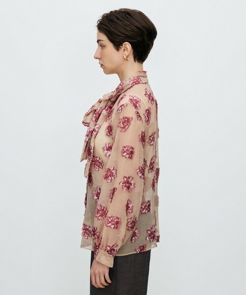TOMORROWLAND / トゥモローランド シャツ・ブラウス（半袖以外） | カットフラワージャカード ボリュームボウタイブラウス | 詳細3