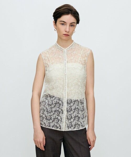 TOMORROWLAND / トゥモローランド シャツ・ブラウス | チュールフラワーエンブロイダリー パイピングレースブラウス | 詳細2