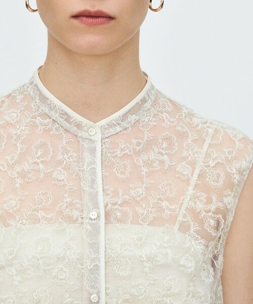 TOMORROWLAND / トゥモローランド シャツ・ブラウス | チュールフラワーエンブロイダリー パイピングレースブラウス | 詳細5