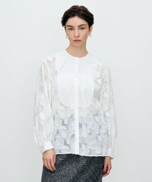 TOMORROWLAND / トゥモローランド シャツ・ブラウス（半袖以外） | レイヤーカットジャカード ボザムコンビブラウス | 詳細2