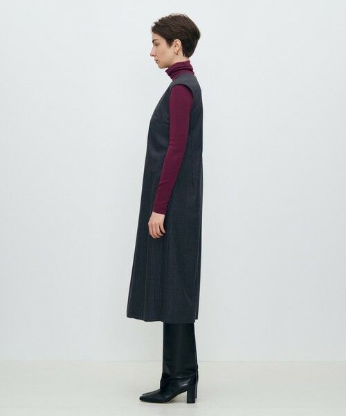 TOMORROWLAND / トゥモローランド ミニ丈・ひざ丈ワンピース | シングルトラックストライプ アシンメトリードレープワンピース | 詳細2