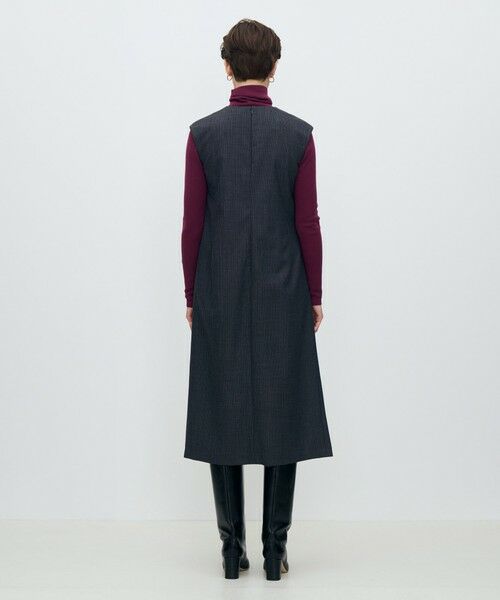 TOMORROWLAND / トゥモローランド ミニ丈・ひざ丈ワンピース | シングルトラックストライプ アシンメトリードレープワンピース | 詳細3