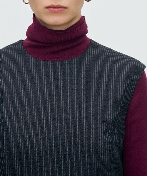 TOMORROWLAND / トゥモローランド ミニ丈・ひざ丈ワンピース | シングルトラックストライプ アシンメトリードレープワンピース | 詳細5