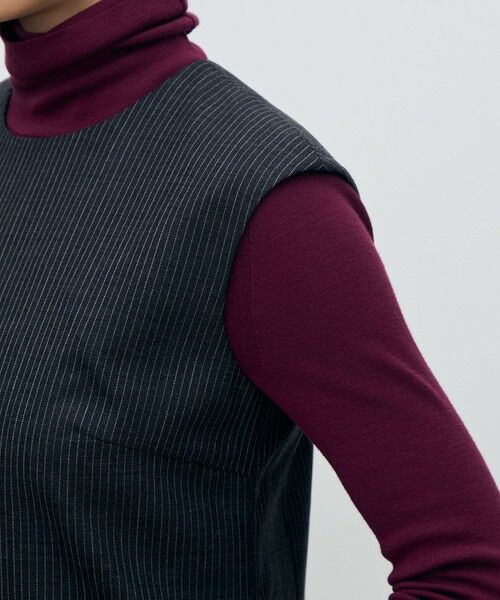 TOMORROWLAND / トゥモローランド ミニ丈・ひざ丈ワンピース | シングルトラックストライプ アシンメトリードレープワンピース | 詳細6