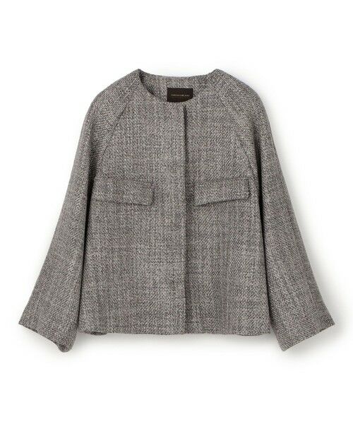 TOMORROWLAND / トゥモローランド ノーカラージャケット | ロービングツイード Aラインジャケット(16 グレー系)
