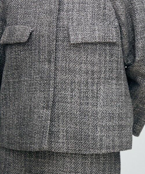 TOMORROWLAND / トゥモローランド ノーカラージャケット | ロービングツイード Aラインジャケット | 詳細10