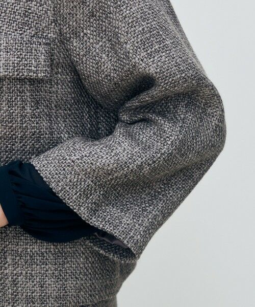 ロービングツイード Aラインジャケット （ノーカラージャケット