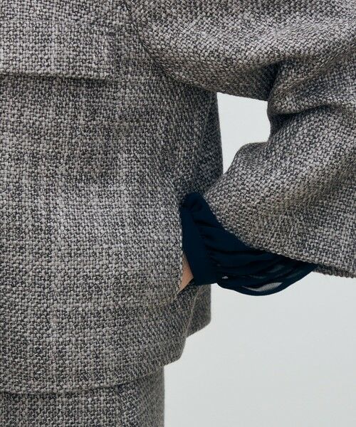 TOMORROWLAND / トゥモローランド ノーカラージャケット | ロービングツイード Aラインジャケット | 詳細9