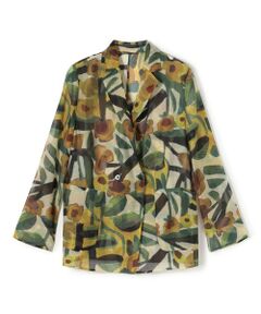 TOMORROWLAND / トゥモローランド テーラードジャケット | サンフラワープリント シースルージャケット