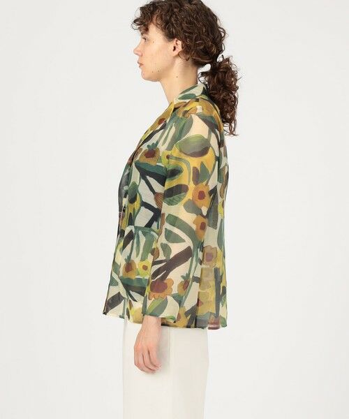 TOMORROWLAND / トゥモローランド テーラードジャケット | サンフラワープリント シースルージャケット | 詳細4