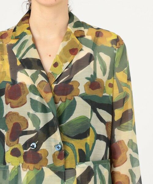 TOMORROWLAND / トゥモローランド テーラードジャケット | サンフラワープリント シースルージャケット | 詳細6