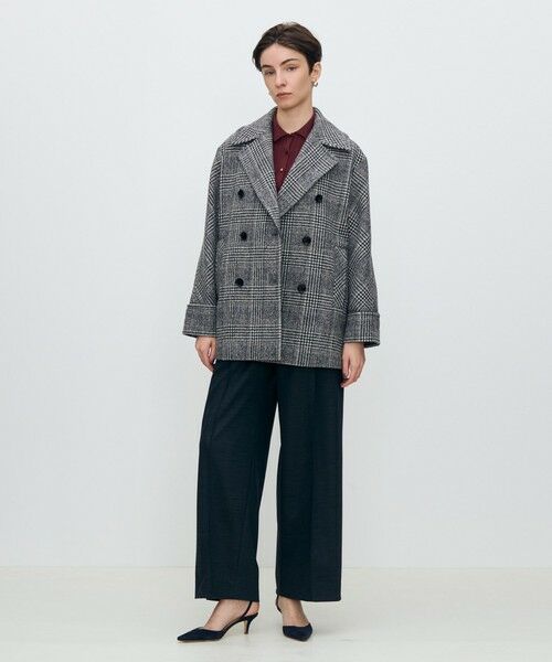 TOMORROWLAND / トゥモローランド ピーコート | ウールカシミヤグレンチェック ダブルブレストコート | 詳細1