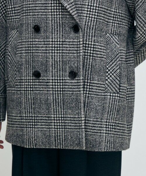 TOMORROWLAND / トゥモローランド ピーコート | ウールカシミヤグレンチェック ダブルブレストコート | 詳細9