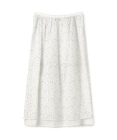 TOMORROWLAND / トゥモローランド ミニ・ひざ丈スカート | ピーコックエンブロイダリー コクーンスカート