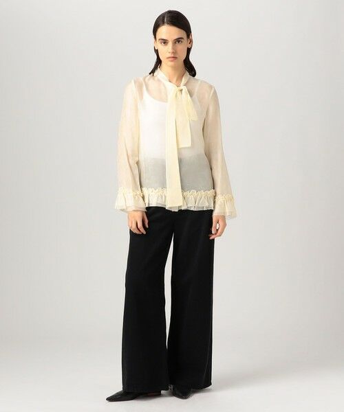 TOMORROWLAND / トゥモローランド シャツ・ブラウス | ムービングシャドウ ジャガード ボウタイフリルシャツ | 詳細1