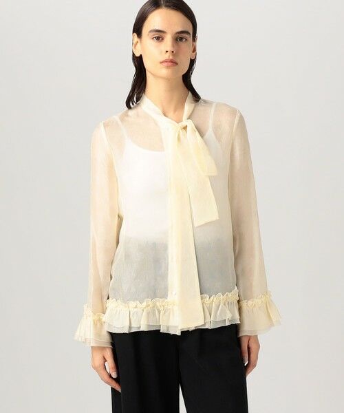 TOMORROWLAND / トゥモローランド シャツ・ブラウス | ムービングシャドウ ジャガード ボウタイフリルシャツ | 詳細2