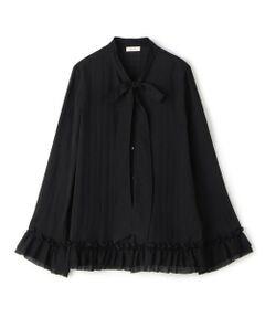 TOMORROWLAND / トゥモローランド シャツ・ブラウス（半袖以外） | ドットストライプジャカード フリルブラウス